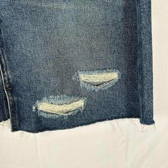 Vervet by Flying Monkey Denim Claudia Skirt Distressed Raw Hem Mini Blue  S - Picture 7 of 10